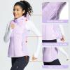 imagebaleaf Womens Puffer Vest Hooded Running Vests Slim Fit Fleece Sleeveless Lightweight Jacket Fall WinterPurple Rose