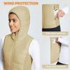 imagebaleaf Womens Puffer Vest Hooded Running Vests Slim Fit Fleece Sleeveless Lightweight Jacket Fall WinterTannin
