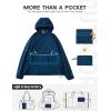 imagebaleaf Womens Rain Jacket 14 Packable Lightweight Windbreaker WaterResistant Pullover Jackets with Hood Hiking TravelNavy Blue