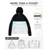 imagebaleaf Womens Rain Jacket 14 Packable Lightweight Windbreaker WaterResistant Pullover Jackets with Hood Hiking TravelWhiteblack