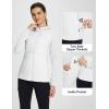 imagebaleaf Womens Running Winter Jacket with Hood Warm Lightweight Insulated Hybrid Jackets Puffer Zip Pockets Hiking SkiingWhite