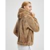 imagebaleaf Womens Sherpa Fleece Lined Jakcets with Hood Button Down Drawstring Winter Casual Warm Coat with PocketsBrown
