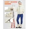 imagebaleaf Womens Sherpa Fleece Lined Jakcets with Hood Button Down Drawstring Winter Casual Warm Coat with PocketsWhite