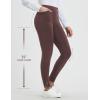 imagebaleaf Womens Skinny Dress Pants Stretch Petite Yoga Work Pants Pull On Dressy Leggings with Zipper Pockets 78 AnkleDark Brown