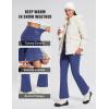 imagebaleaf Womens Thick Fleece Lined Leggings Winter Warm Thermal Tummy Control Flare Yoga Pants Pockets Bootcut Snow Ski PantsNavy Blue