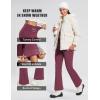 imagebaleaf Womens Thick Fleece Lined Leggings Winter Warm Thermal Tummy Control Flare Yoga Pants Pockets Bootcut Snow Ski PantsWine Red