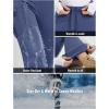 imagebaleaf Womens Thick Fleece Lined Pants Flare Leg Winter Snow Water Resistant Cargo Pockets High Waisted WarmNavy Blue