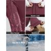 imagebaleaf Womens Thick Fleece Lined Pants Flare Leg Winter Snow Water Resistant Cargo Pockets High Waisted WarmWine Red