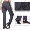 imagebaleaf Womens Track Pants Athletic Jogging Sweatpants Zipper Pockets WarmUp Sports Running PantsGreyBlack