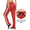 imagebaleaf Womens Track Pants Athletic Jogging Sweatpants Zipper Pockets WarmUp Sports Running PantsRedWhite