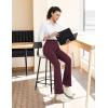 imagebaleaf Womens Yoga Dress Pants Work with 4 Pockets Bootcut Business Leggings Stretch High Waisted Slacks Casual 30quotWine Red