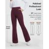 imagebaleaf Womens Yoga Dress Pants Work with 4 Pockets Bootcut Business Leggings Stretch High Waisted Slacks Casual 30quotWine Red