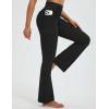 imagebaleaf Womens Yoga Pants with 4 Cargo Pockets Scrunch Workout Flare Leggings High Waist Casual Gym Bell BottomBlack