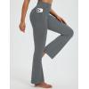 imagebaleaf Womens Yoga Pants with 4 Cargo Pockets Scrunch Workout Flare Leggings High Waist Casual Gym Bell BottomDark Gray