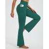 imagebaleaf Womens Yoga Pants with 4 Cargo Pockets Scrunch Workout Flare Leggings High Waist Casual Gym Bell BottomDark Green