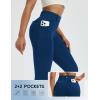 imagebaleaf Womens Yoga Pants with 4 Cargo Pockets Scrunch Workout Flare Leggings High Waist Casual Gym Bell BottomNavy Blue