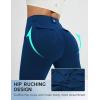 imagebaleaf Womens Yoga Pants with 4 Cargo Pockets Scrunch Workout Flare Leggings High Waist Casual Gym Bell BottomNavy Blue