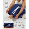 imagebeleaf Womens Fleece Lined Track Pants Wide Leg Pants with Zipper Pockets Loose Fit Sweatpants Drawstring Travel Casual WorkNavy Blue