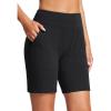 imagebaleaf 8quot Bermuda Long Shorts for Women Cotton Athletic Sweat Tummy Control Casual Lounge SummerBlack
