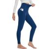 imagebaleaf Super High Waisted Leggings for Women with Pockets Stretchy Tummy Control Soft Yoga Workout Gym Petite PantsNavy Blue
