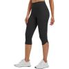 imagebaleaf Womens 17quot High Waisted Capri Leggings with Pockets Tummy Control Yoga Gym Capris PantsBlack