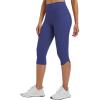 imagebaleaf Womens 17quot High Waisted Capri Leggings with Pockets Tummy Control Yoga Gym Capris PantsNavy Blue