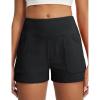 imagebaleaf Womens 25quot Yoga Shorts with Four Pockets Lounge Casual Shorts High Waist Elastic Athletic Running SweatBlack