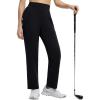 imagebaleaf Womens 27 Fleece Lined Pants Golf Winter Pockets High Waisted Thermal Cold Travel WorkBlack