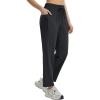 imagebaleaf Womens Athletic Running Pants Stretch Quick Dry Zipper Pocket High Waisted Sweatpants Hiking Walking UPF 50Black