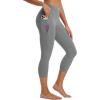 imagebaleaf Womens Capri Leggings with 3 Pockets Tummy Control 21quot Inseam Workout Capris Yoga PantsGraphite Gray