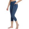 imagebaleaf Womens Capri Leggings with Pockets High Waisted Workout Yoga Running Gym Pants for Casual SummerDenim Blue