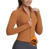 imagebaleaf Womens Fleece Jacket for Running Zip Up Jackets Cold Weather Gear Workout Bbl Tights YogaCaramel