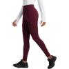 imagebaleaf Womens Fleece Lined Leggings Thermal Hiking Pants Water Resistant Pockets Winter Warm Cargo Insulated TightsWine Red