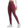 imagebaleaf Womens Fleece Lined Leggings Thermal Winter Warm Pants High Waisted Cold Weather Tights with Cross PocketsWine Red