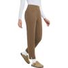 imagebaleaf Womens Fleece Lined Pants Winter Thermal Travel Pants Cold Weather Golf Hiking Snow Pockets Work CasualBrown
