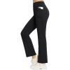imagebaleaf Womens Fleece Lined Pants Yoga Pants Warm Thermal Winter High Waisted Straight Leg Leggings with 6 PocketsBlack