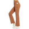 imagebaleaf Womens Fleece Lined Pants Yoga Pants Warm Thermal Winter High Waisted Straight Leg Leggings with 6 PocketsLight Brown