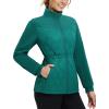 imagebaleaf Womens Golf Quilted Jackets Winter Lightweight Warm Stand Collar Water Resistant Puffer Jacket 4 PocketsGreen