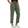 imagebaleaf Womens Hiking Pants Ripstop Water Resistant Lightweight Golf Pants Quick Dry Zip Pockets Work Travel ClothesArmy Green