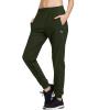 imagebaleaf Womens Joggers Running Hiking Pants Lightweight Quick Dry Athletic Travel Workout with Zipper PocketsArmygreenpants