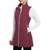 imagebaleaf Womens Long Puffer Vest Quilted Outerwear Sleeveless Running Jacket Fall Winter Warm Fleece Hybrid CoatWine Red