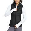 imagebaleaf Womens Puffer Vest Hooded Running Vests Slim Fit Fleece Sleeveless Lightweight Jacket Fall WinterBlack