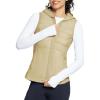 imagebaleaf Womens Puffer Vest Hooded Running Vests Slim Fit Fleece Sleeveless Lightweight Jacket Fall WinterTannin
