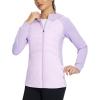 imagebaleaf Womens Running Winter Jacket with Hood Warm Lightweight Insulated Hybrid Jackets Puffer Zip Pockets Hiking SkiingDark Lavender