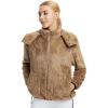 imagebaleaf Womens Sherpa Fleece Lined Jakcets with Hood Button Down Drawstring Winter Casual Warm Coat with PocketsBrown