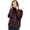 imagebaleaf Womens Sherpa Fleece Lined Jakcets with Hood Button Down Drawstring Winter Casual Warm Coat with PocketsDark Brown