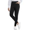 imagebaleaf Womens Skinny Dress Pants Stretch Petite Yoga Work Pants Pull On Dressy Leggings with Zipper Pockets 78 AnkleBlack