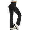 imagebaleaf Womens Yoga Pants with 4 Cargo Pockets Scrunch Workout Flare Leggings High Waist Casual Gym Bell BottomBlack