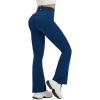 imagebaleaf Womens Yoga Pants with 4 Cargo Pockets Scrunch Workout Flare Leggings High Waist Casual Gym Bell BottomNavy Blue
