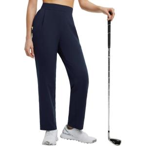 imagebaleaf Womens 27 Fleece Lined Pants Golf Winter Pockets High Waisted Thermal Cold Travel WorkNavy Blue